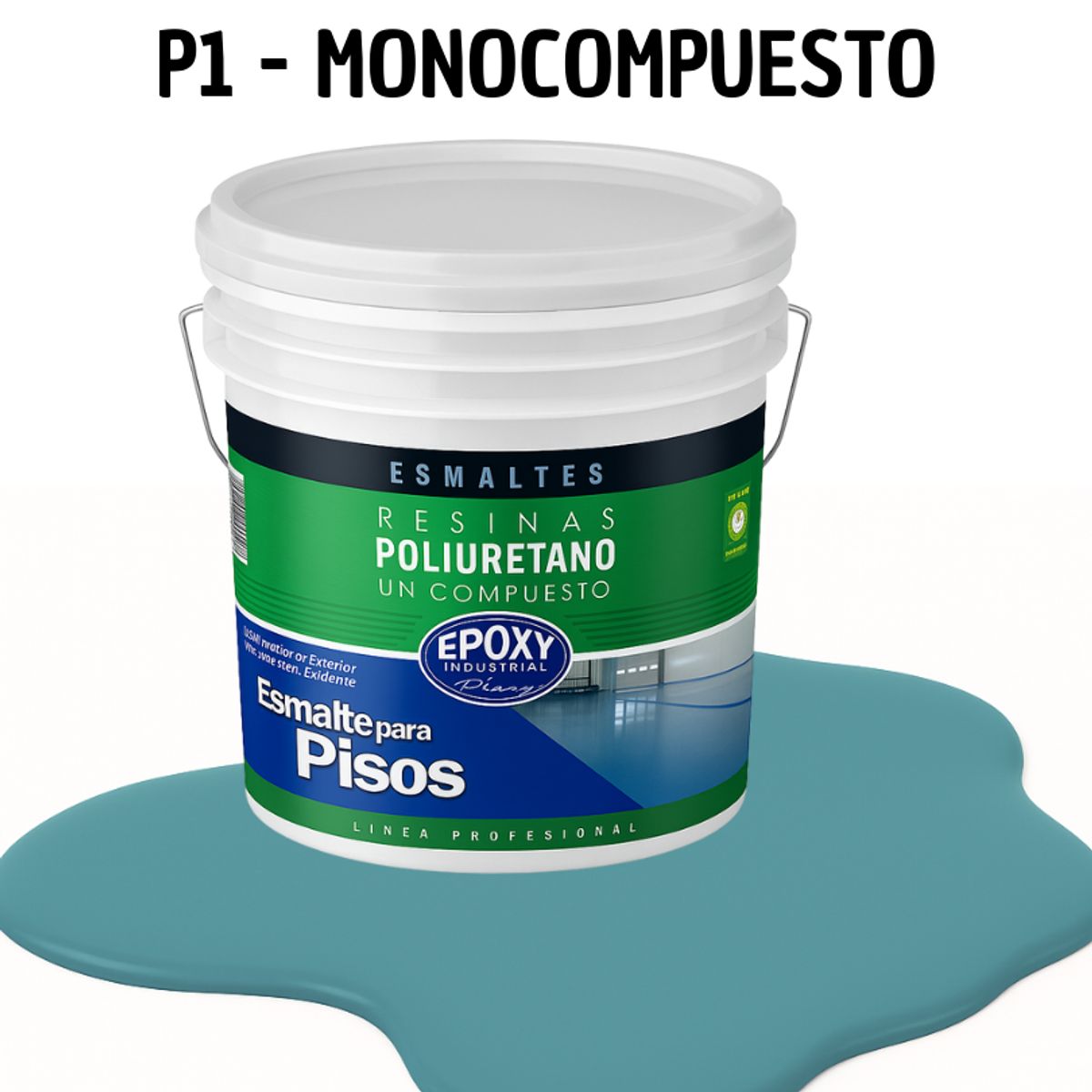 EPOXY - PINTURA ALTO TRAFICO - ESMALTE PISOS CANCHASPU 1K BASE AGUA - TINETA 10L AZUL PETRÓLEO