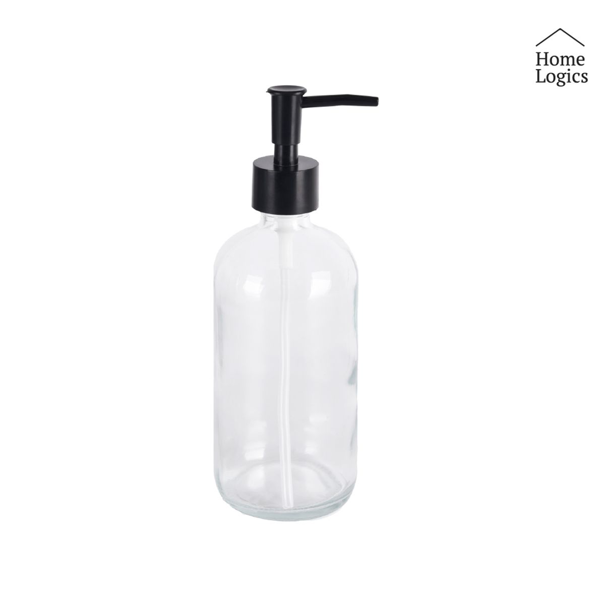 HOME LOGICS - Dispensador Jabón Vidrio Transparente 450 Ml Home Logics Kiosclub