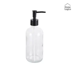 HOME LOGICS - Dispensador Jabón Vidrio Transparente 450 Ml