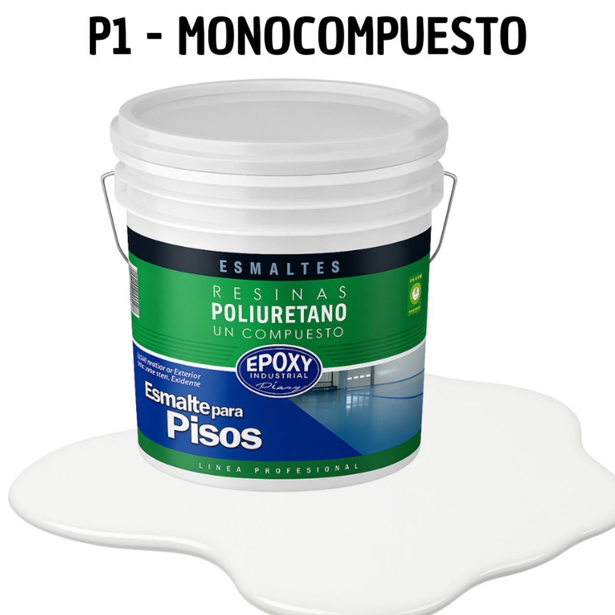 EPOXY - PINTURA ALTO TRAFICO - ESMALTE PISOS CANCHASPU 1K BASE AGUA - TINETA 10L BLANCO PURO