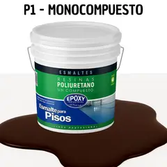 EPOXY - PINTURA ALTO TRAFICO - ESMALTE PISOS CANCHASPU 1K BASE AGUA - TINETA 10L CAFÉ MORO