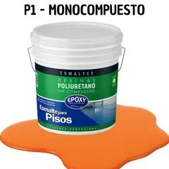 EPOXY - PINTURA ALTO TRAFICO - ESMALTE PISOS CANCHASPU 1K BASE AGUA - TINETA 10L NARANJA SEÑAL