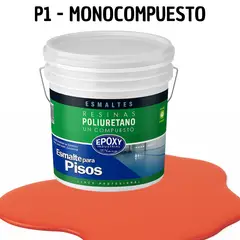 EPOXY - PINTURA ALTO TRAFICO - ESMALTE PISOS CANCHASPU 1K BASE AGUA - TINETA 10L NARANJA VIBRANTE