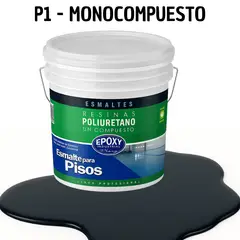 EPOXY - PINTURA ALTO TRAFICO - ESMALTE PISOS CANCHASPU 1K BASE AGUA - TINETA 10L NEGRO AZULADO