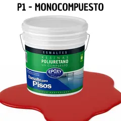 EPOXY - PINTURA ALTO TRAFICO - ESMALTE PISOS CANCHASPU 1K BASE AGUA - TINETA 10L ROJO CEREZA