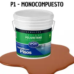 EPOXY - PINTURA ALTO TRAFICO - ESMALTE PISOS CANCHASPU 1K BASE AGUA - TINETA 10L ROJO LADRILLO