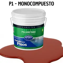 EPOXY - PINTURA ALTO TRAFICO - ESMALTE PISOS CANCHASPU 1K BASE AGUA - TINETA 10L ROJO ÓXIDO