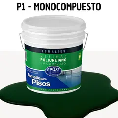 EPOXY - PINTURA ALTO TRAFICO - ESMALTE PISOS CANCHASPU 1K BASE AGUA - TINETA 10L VERDE OSCURO