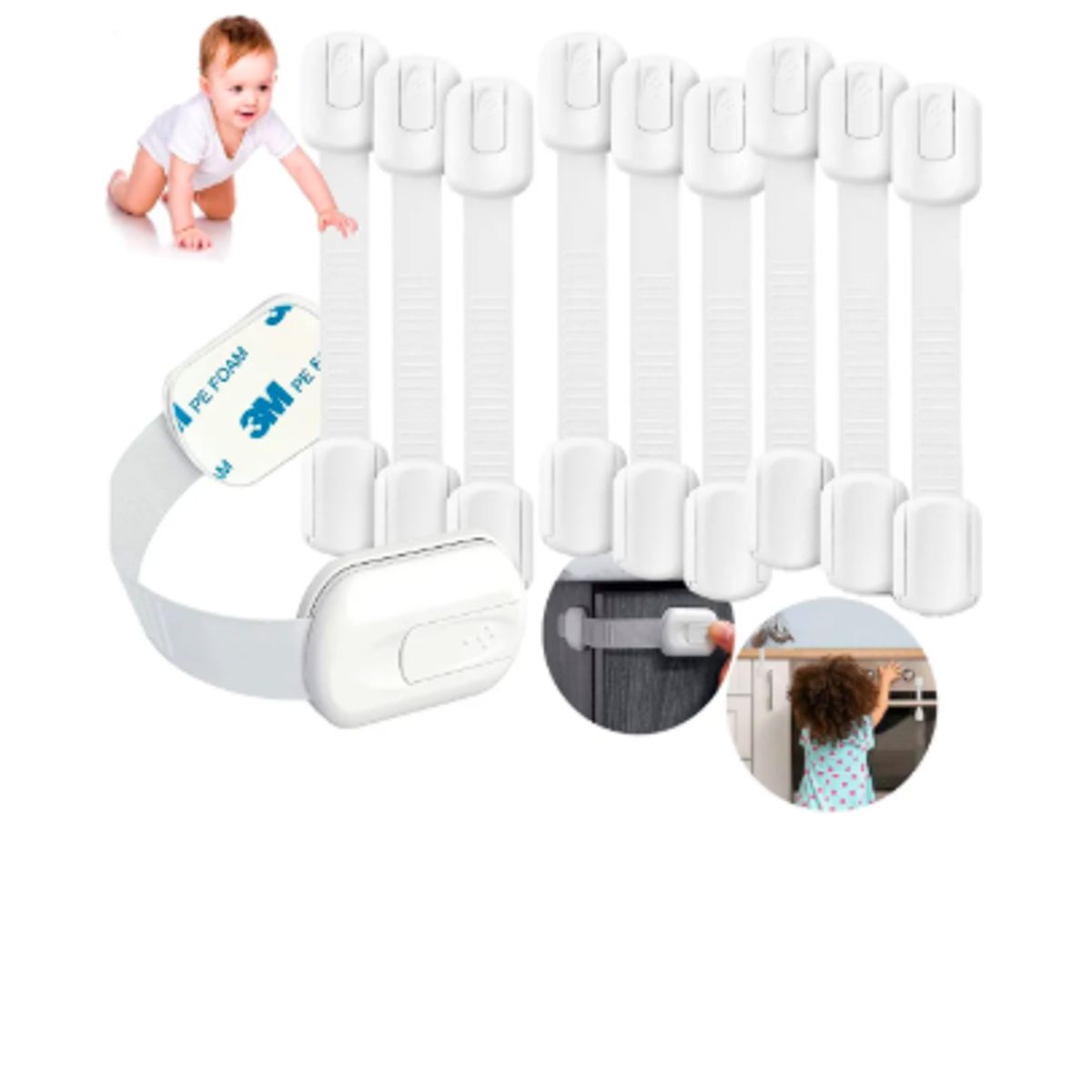 GENERICO - 10 Seguros Para Puerta Cajones Refrigerador Bebe Protectores