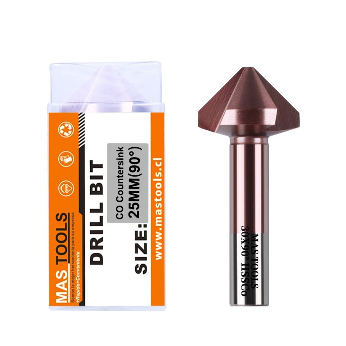 MAS TOOLS - Avellanador 3 a 25mm HSS-Co 90°
