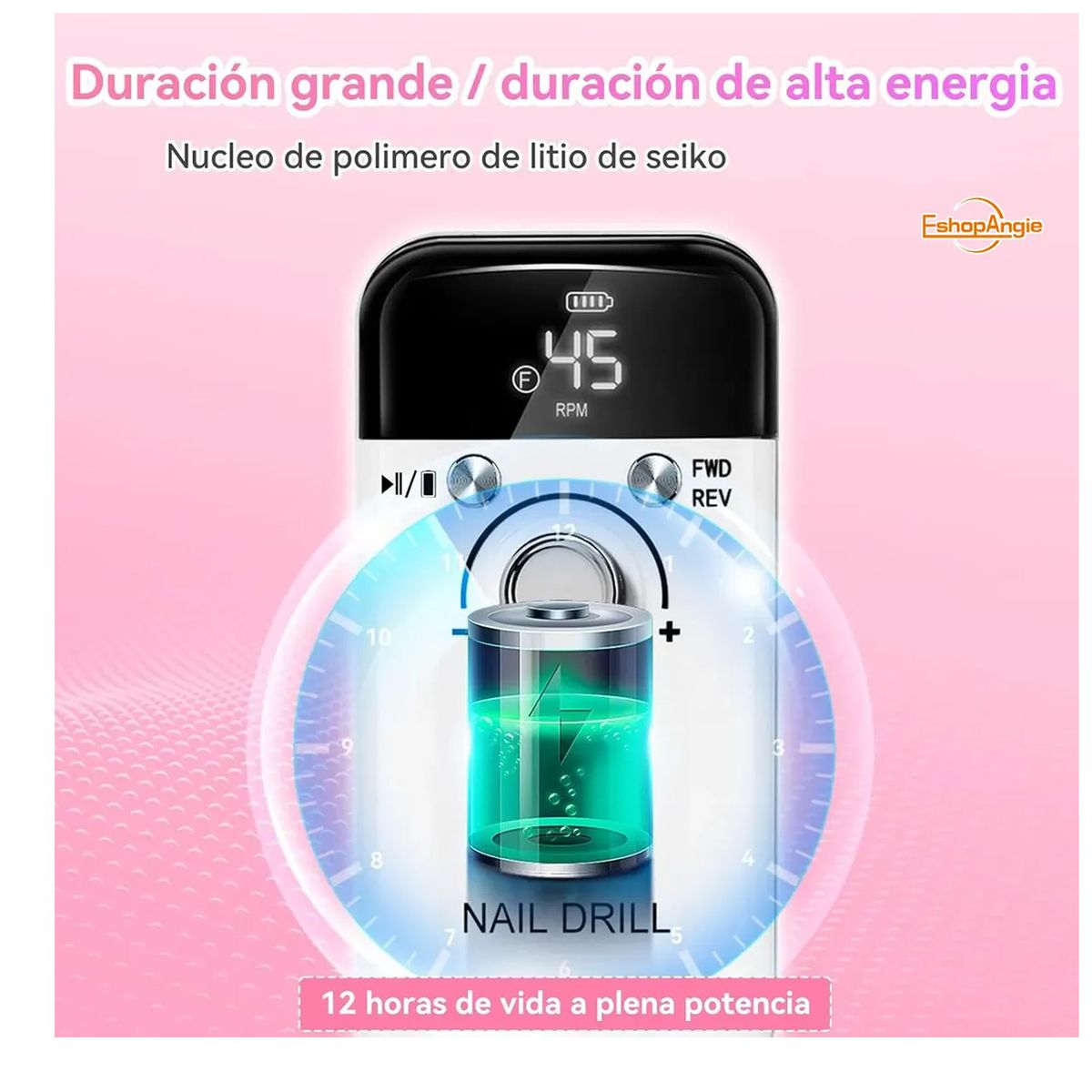 OFERTABKN - Torno Inalámbrico Profesional Pedicura Manícura 45000rpm
