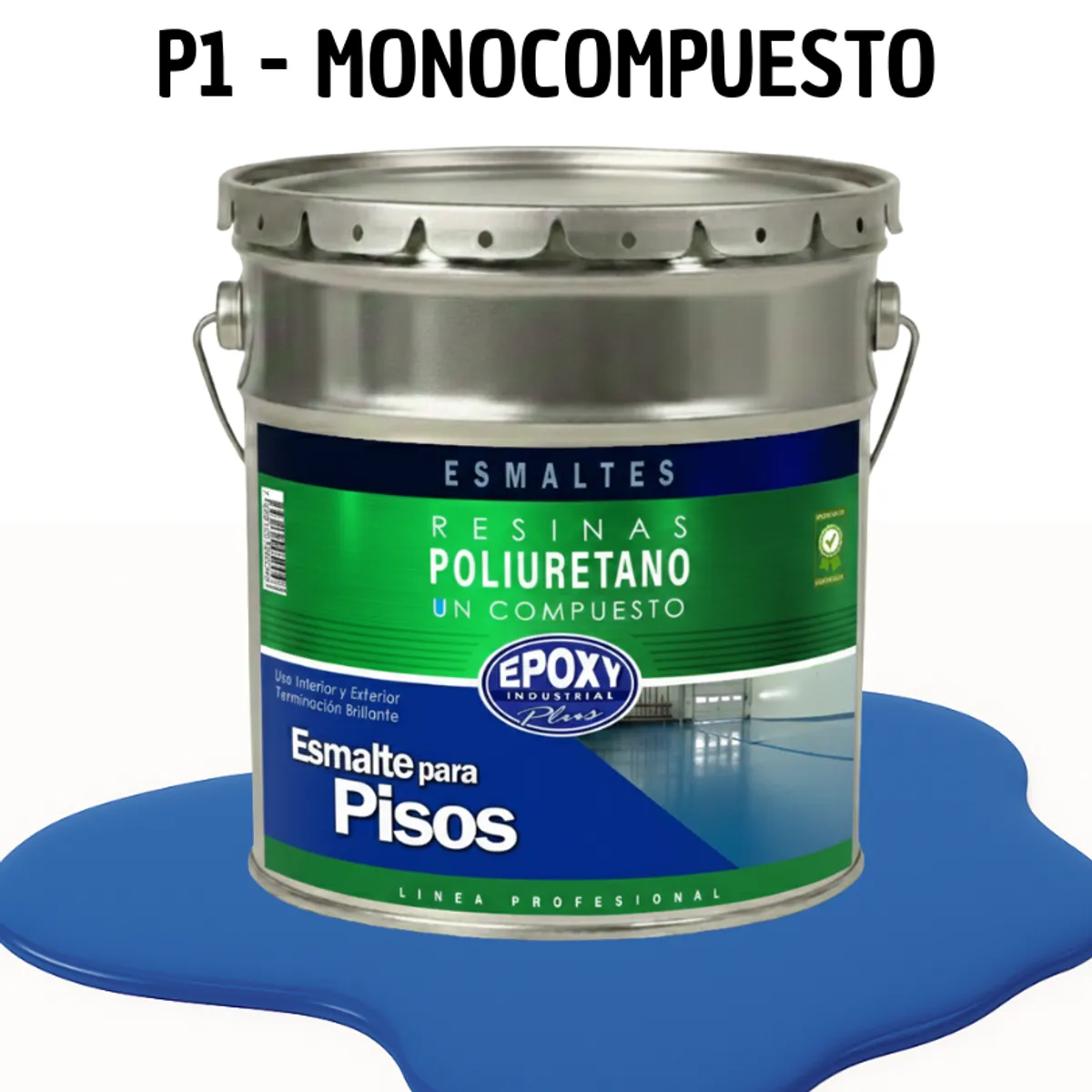 EPOXY - PINTURA ALTO TRAFICO - ESMALTE PISOS CANCHASPU 1K BASE AGUA - TINETA 4G AZUL INTENSO