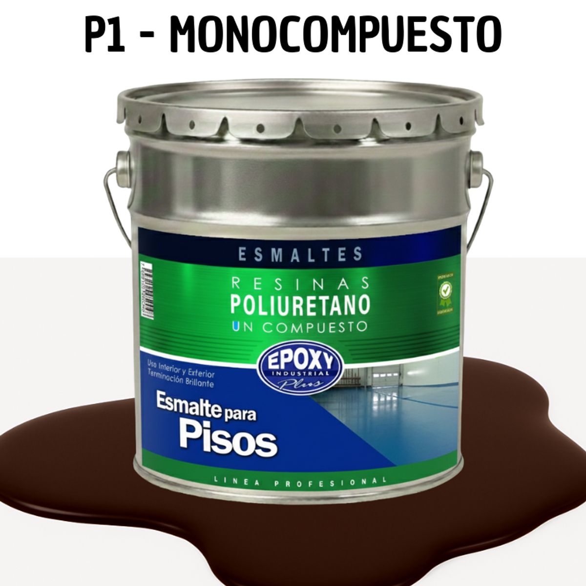EPOXY - PINTURA ALTO TRAFICO - ESMALTE PISOS CANCHASPU 1K BASE AGUA - TINETA 4G CAFÉ MORO