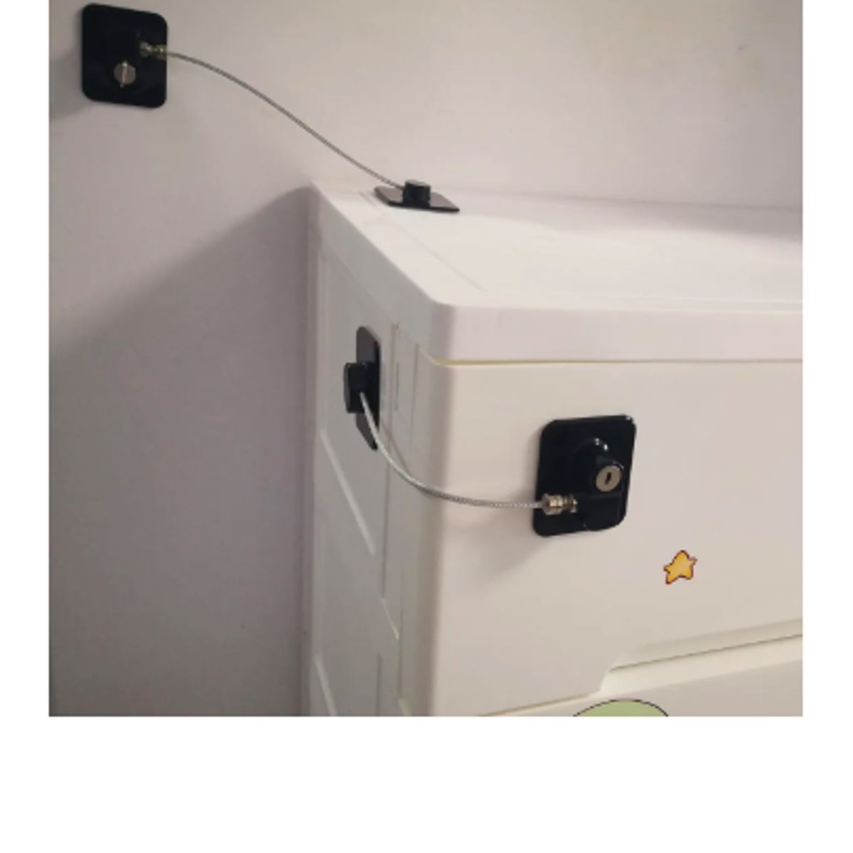 GENERICO - 4pcs Seguro Niños Cable Acero Refrigerador Ventanas Y Puerta Negro