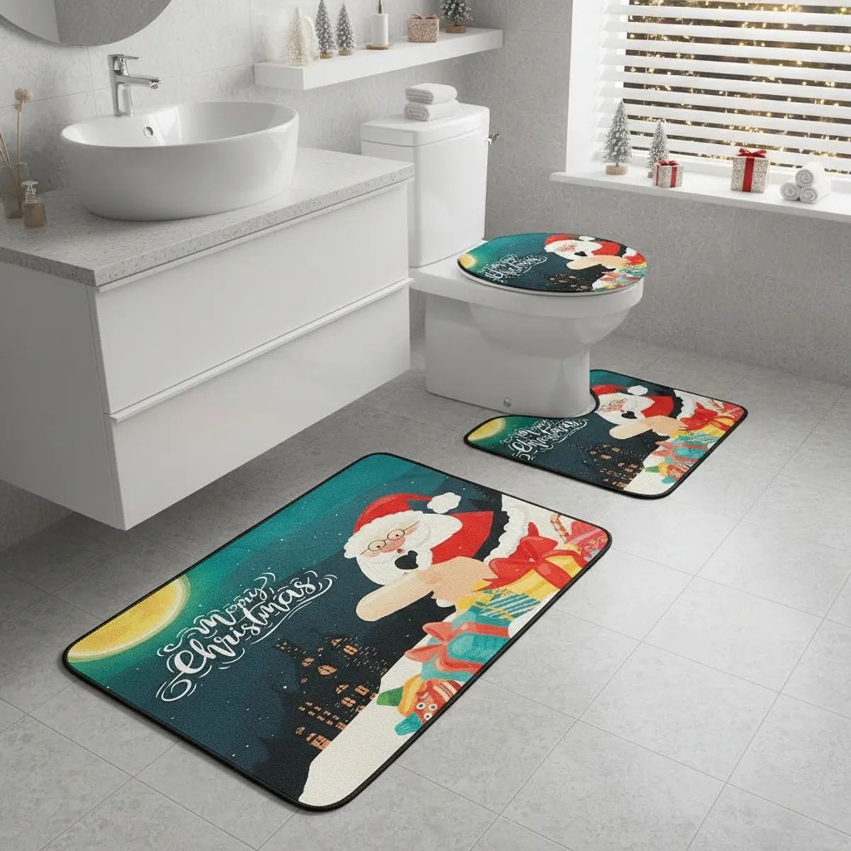 GENERICO - Set Fundas De Navidad Baño Cosas Navideñas Fundas Navidad