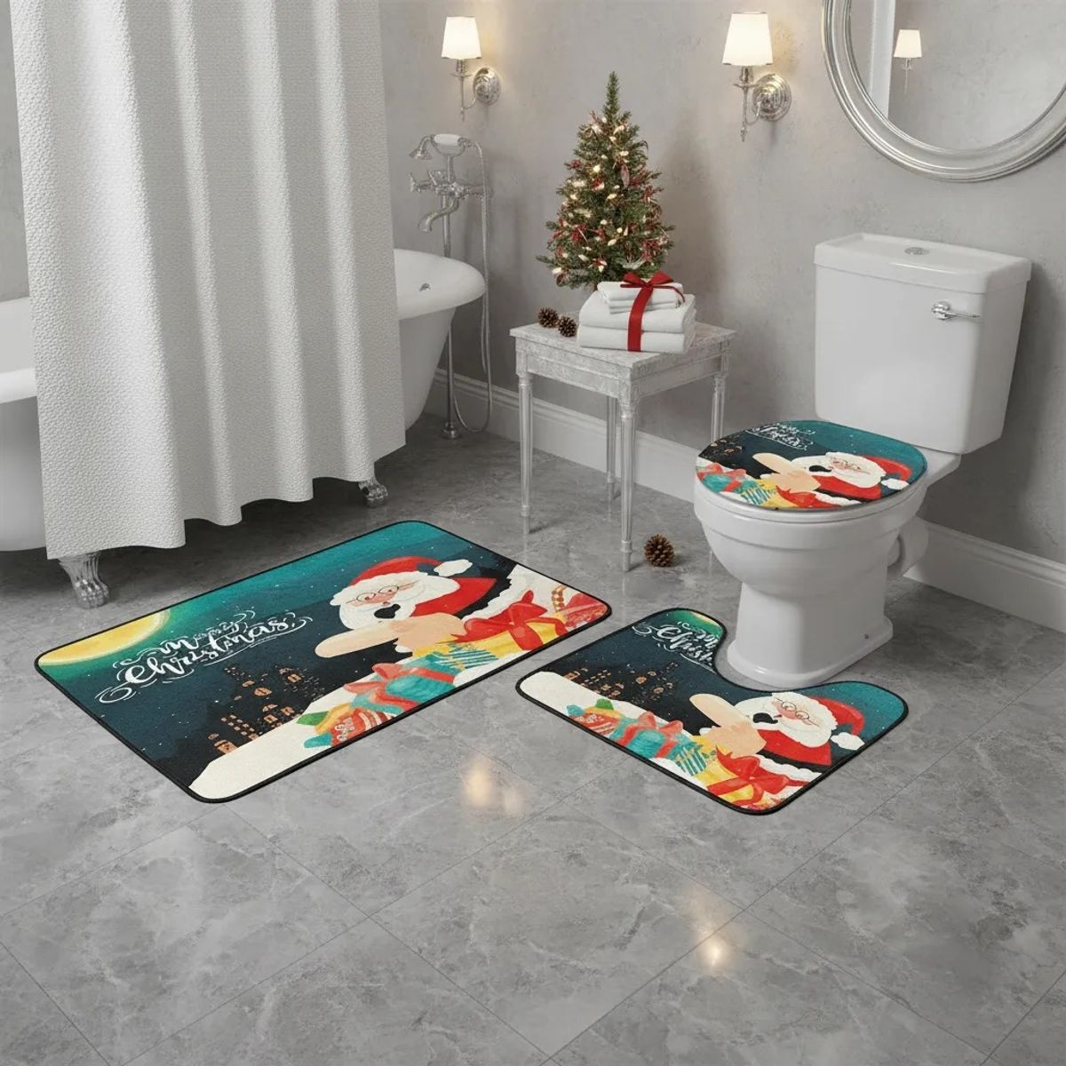 GENERICO - Set Fundas De Navidad Baño Cosas Navideñas Fundas Navidad