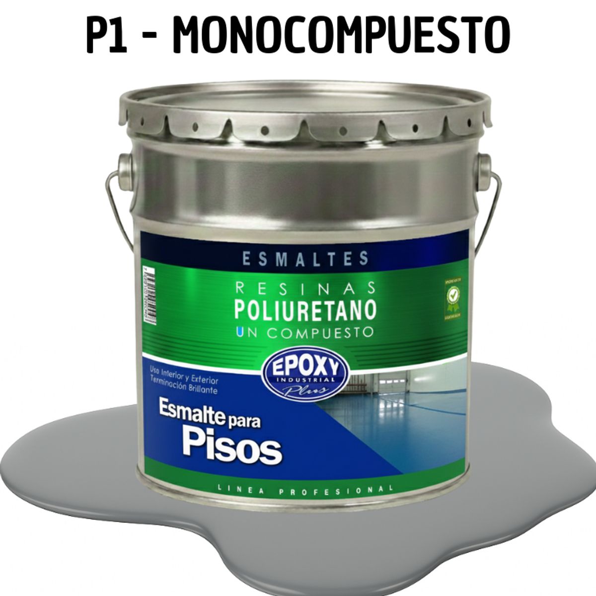 PINTURA ALTO TRAFICO - ESMALTE PISOS CANCHASPU 1K BASE AGUA - TINETA 4G GRIS DEMARCACIÓN, marca EPOXY - Foto Principal