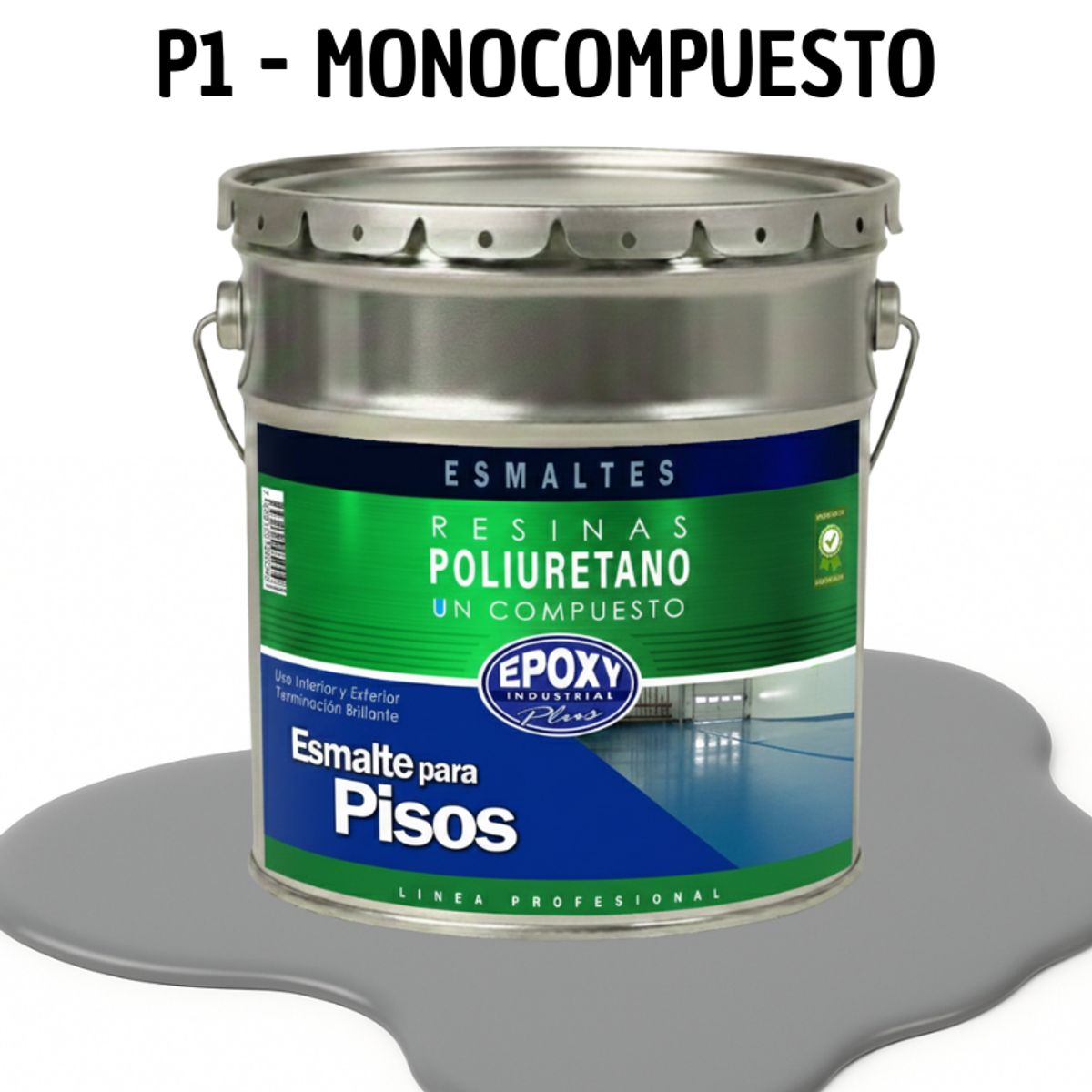 EPOXY - PINTURA ALTO TRAFICO - ESMALTE PISOS CANCHASPU 1K BASE AGUA - TINETA 4G GRIS MEDIO