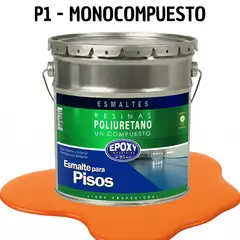 EPOXY - PINTURA ALTO TRAFICO - ESMALTE PISOS CANCHASPU 1K BASE AGUA - TINETA 4G NARANJA SEÑAL