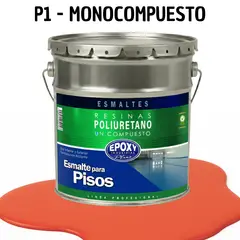 EPOXY - PINTURA ALTO TRAFICO - ESMALTE PISOS CANCHASPU 1K BASE AGUA - TINETA 4G NARANJA VIBRANTE