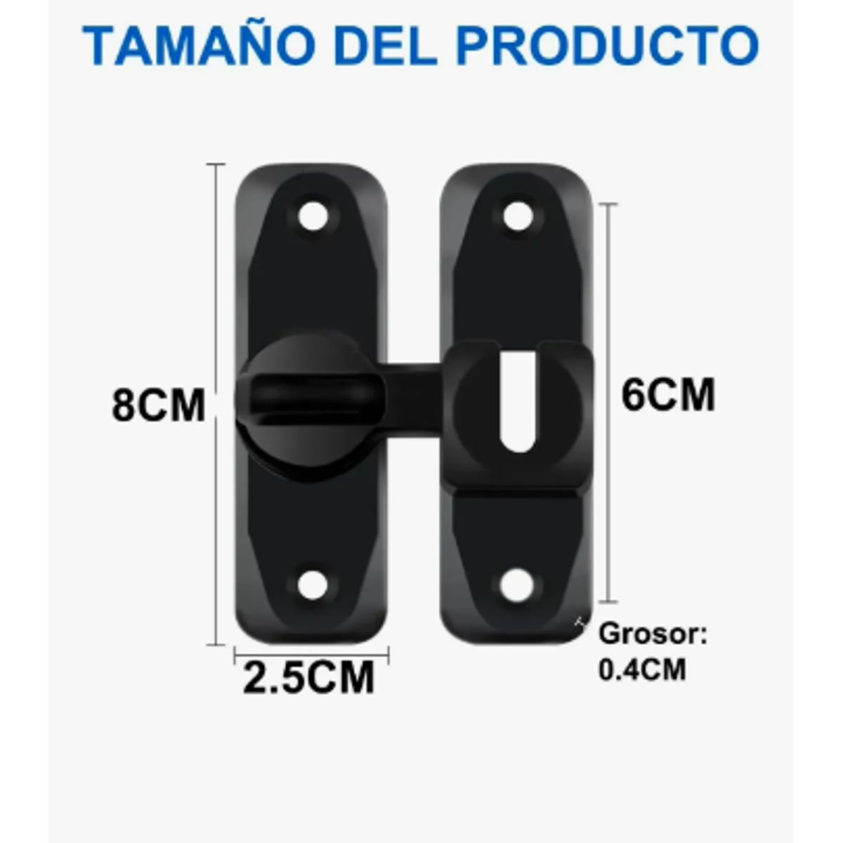 GENERICO - 2 Pack Cerraduras Para Puertas De Granero De 90 Y 180 Grados Negro