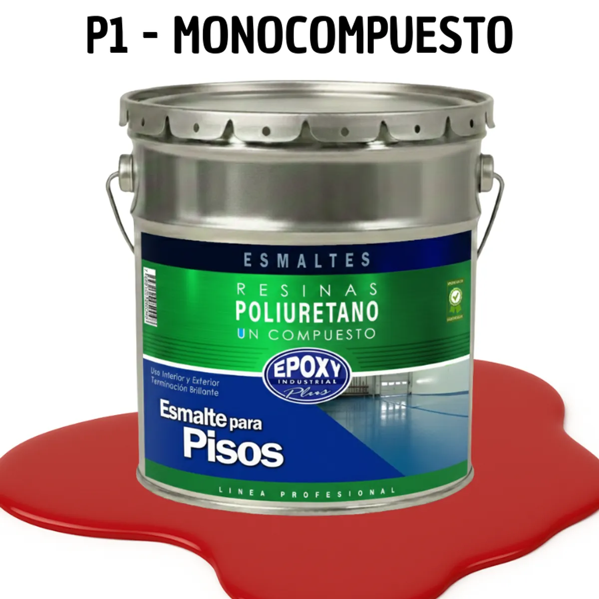 EPOXY - PINTURA ALTO TRAFICO - ESMALTE PISOS CANCHASPU 1K BASE AGUA - TINETA 4G ROJO CEREZA
