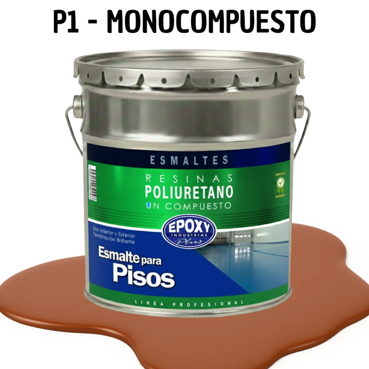 PINTURA ALTO TRAFICO - ESMALTE PISOS CANCHASPU 1K BASE AGUA - TINETA 4G ROJO LADRILLO, marca EPOXY - Foto Principal