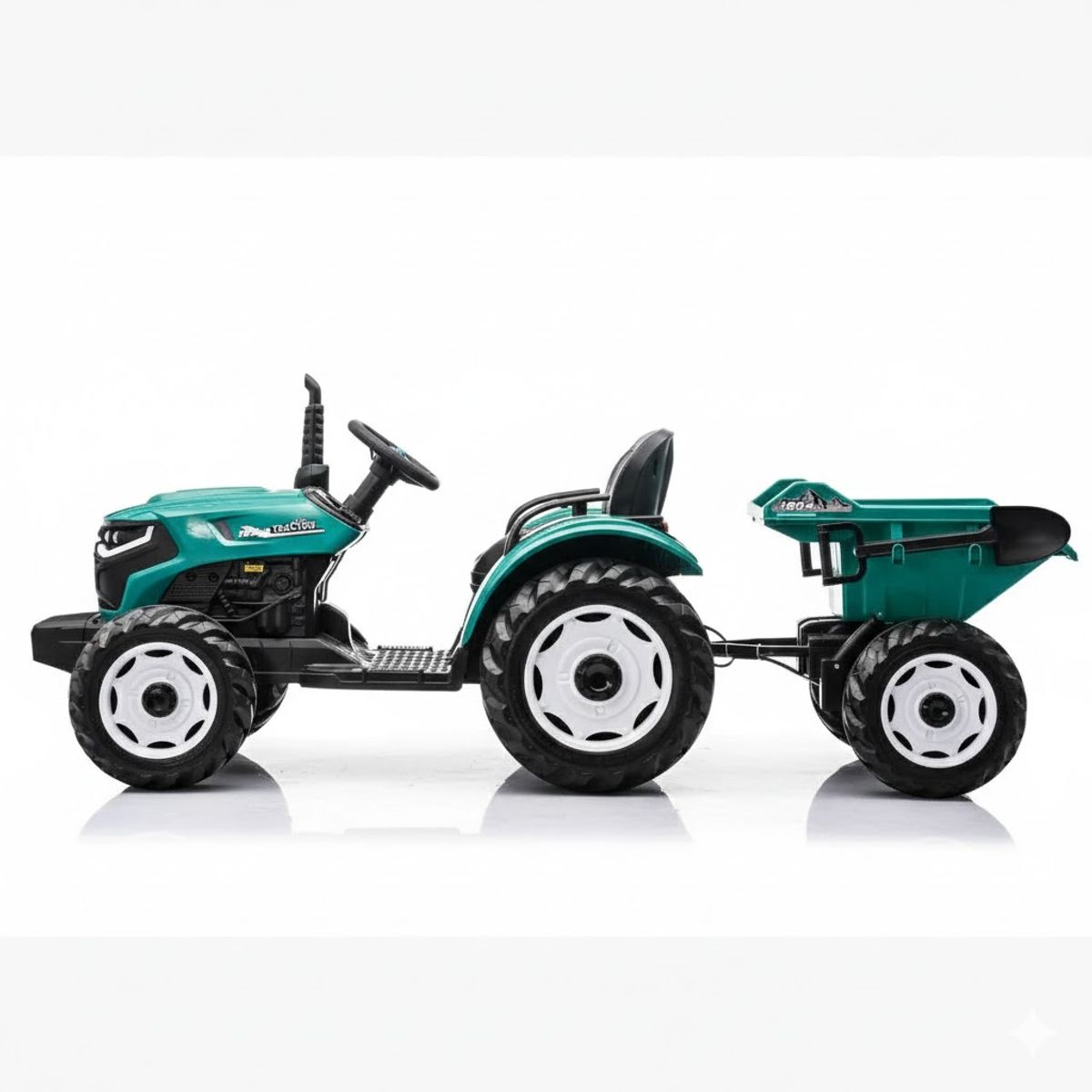 GENERICO - Tractor Eléctrico Infantil 24V con Control Remoto Música y Luces + Carro de Arrastre