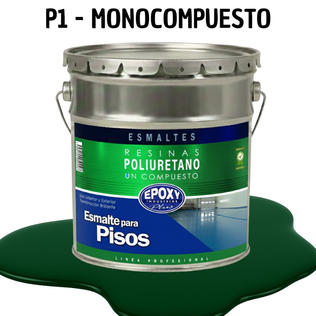 PINTURA ALTO TRAFICO - ESMALTE PISOS CANCHASPU 1K BASE AGUA - TINETA 4G VERDE BOSQUE, marca EPOXY - Foto Principal