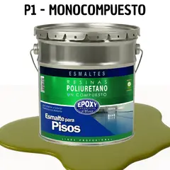 EPOXY - PINTURA ALTO TRAFICO - ESMALTE PISOS CANCHASPU 1K BASE AGUA - TINETA 4G VERDE OLIVA SUAVE