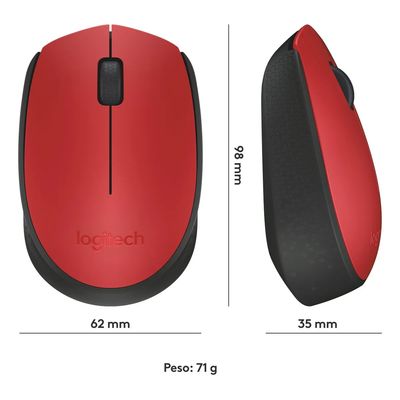 Imagen 2 del producto Mouse Inalambrico M170 Rojo Rojonegro