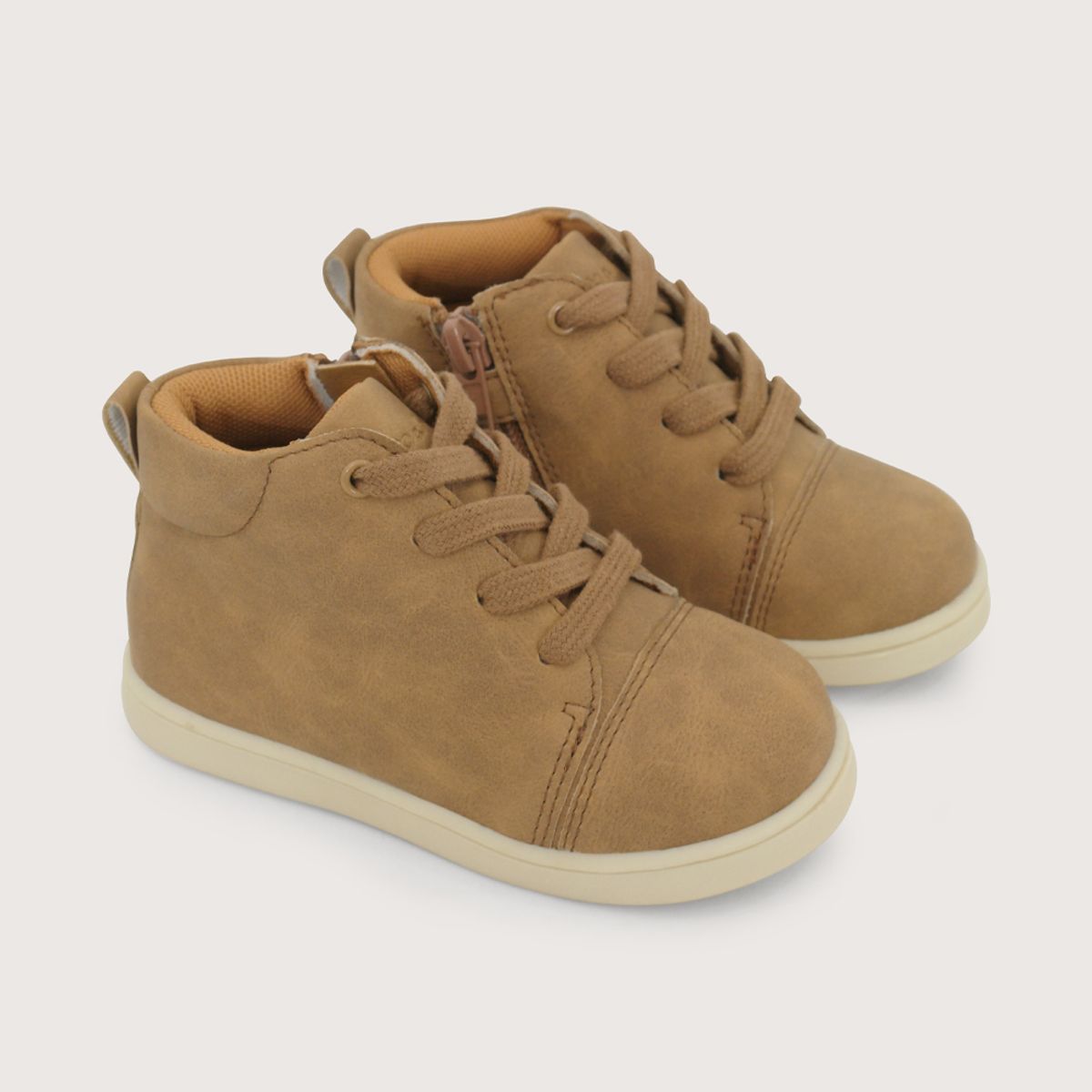 OPALINE - Zapatilla Alta Casual Camel Niño