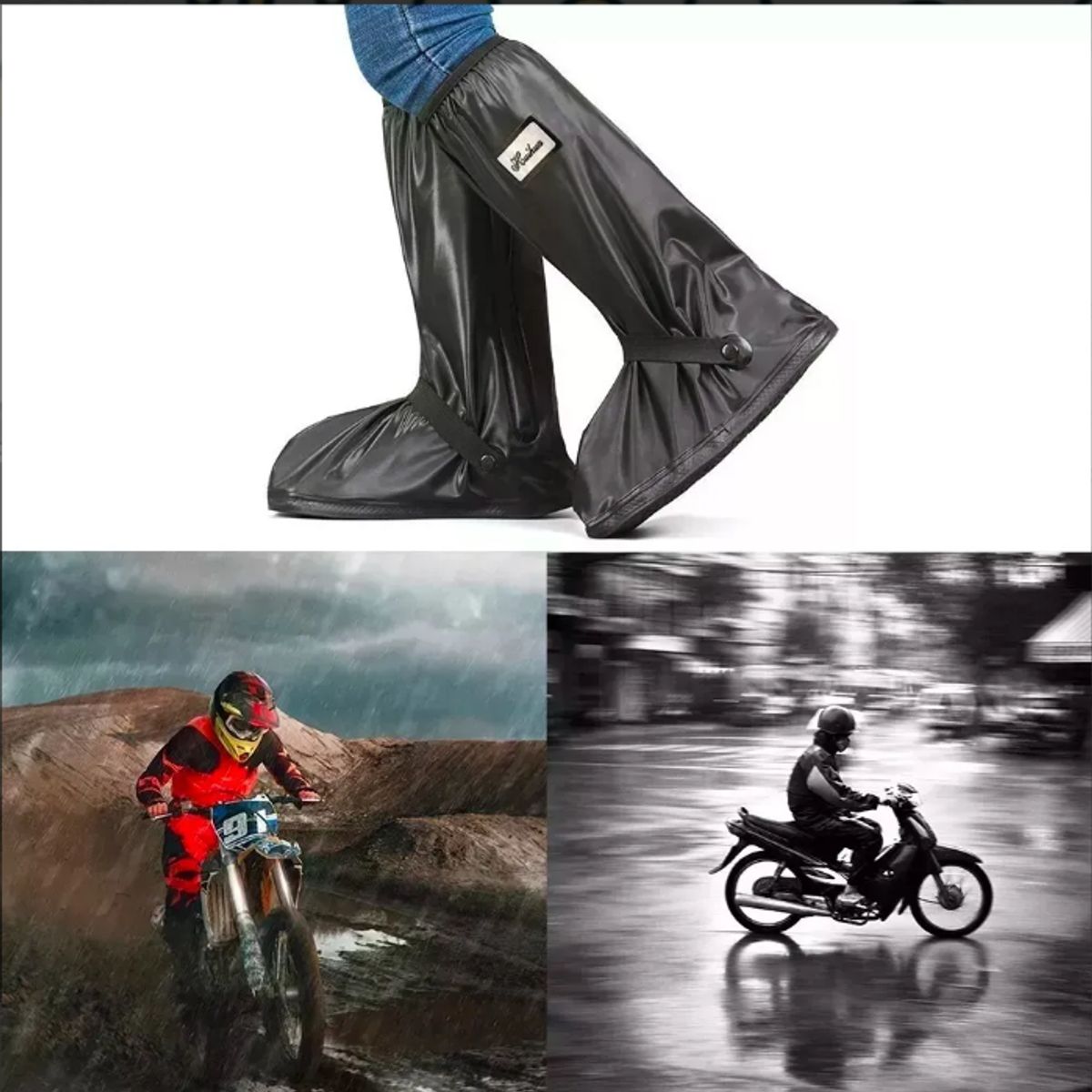 GENERICO - Cubre Calzados Impermeable Zapatillas Botas Moto Deportes