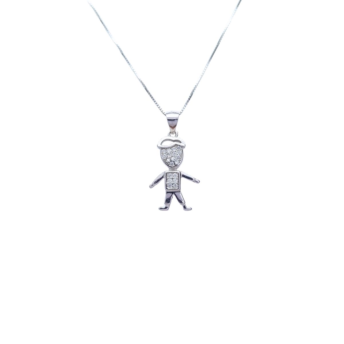 JOYAS LANDEROS - Collar Niño 45cm Rodinado Plata 925