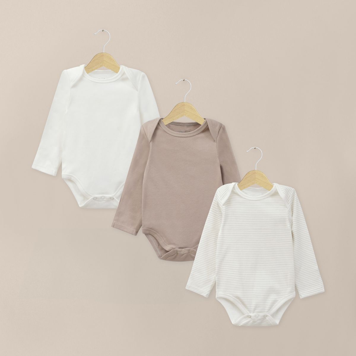 OPALINE - Pack Bodies Bebe Unisex Taupe
