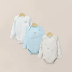 OPALINE - Pack Bodies Bebé Niño Celeste