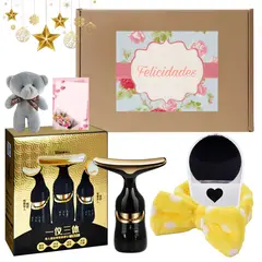 GENERICO - Set de regalo masajeador facial 3 en 1 cabezales intercambiables + accesorios