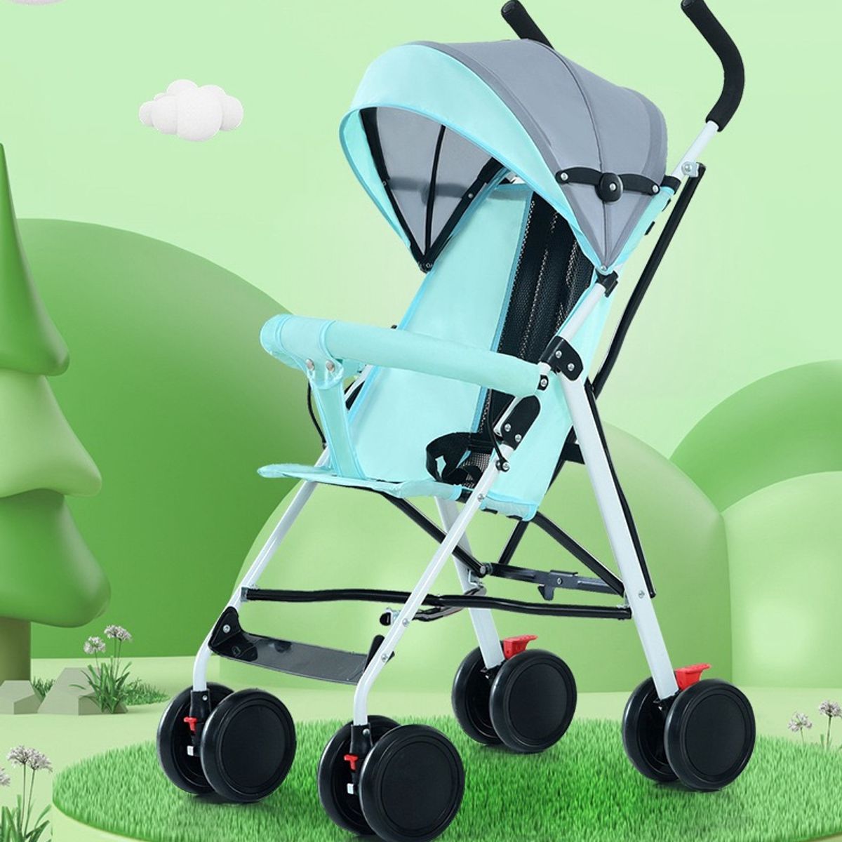 LUBABYCAS - Coche Paragua Con Posa Vaso Swift Negro LuBabycas