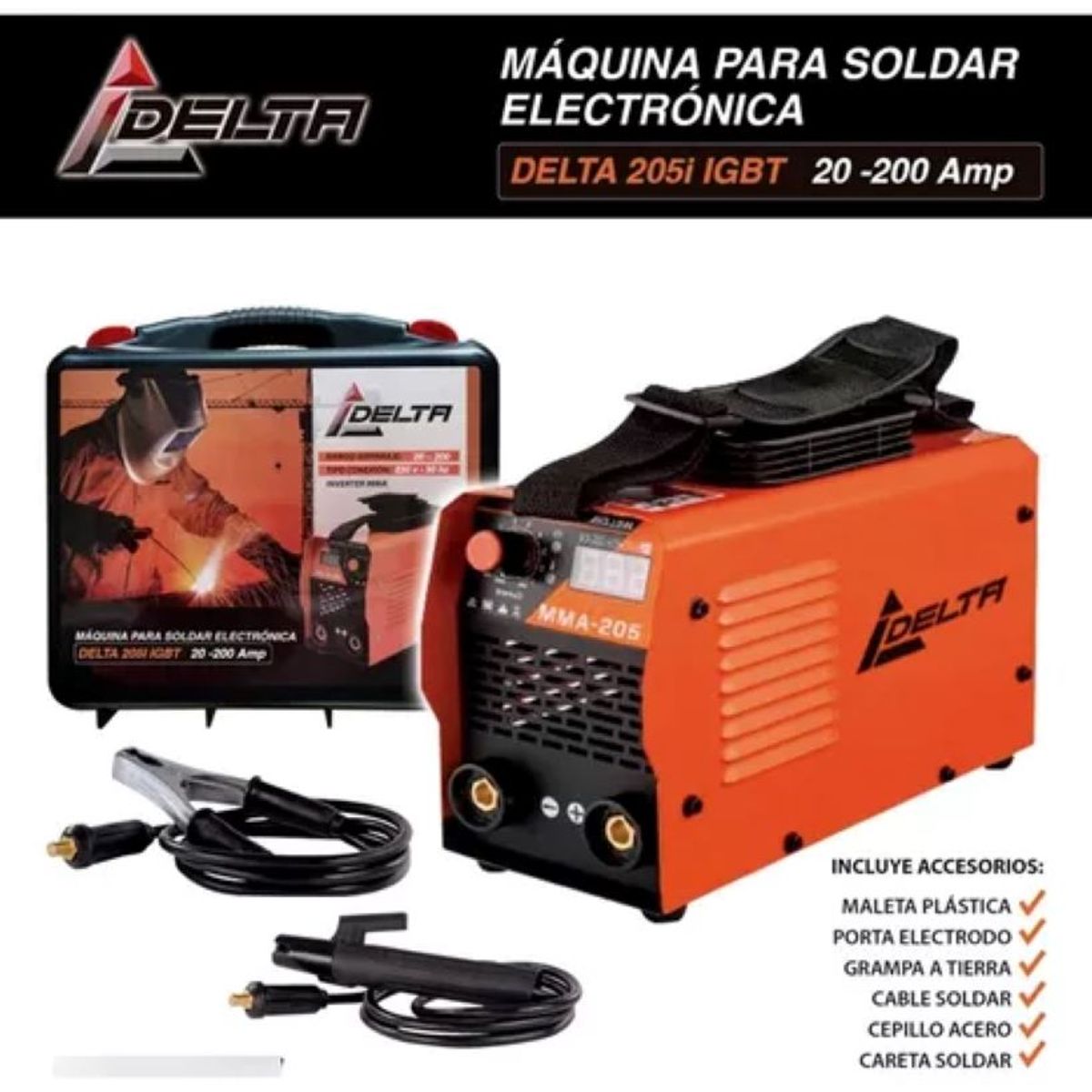DELTA - Soldadora Electroníca Inverter 200 Amp Marca Delta