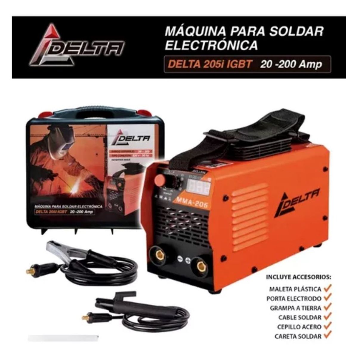 DELTA - Soldadora Electroníca Inverter 200 Amp Marca Delta