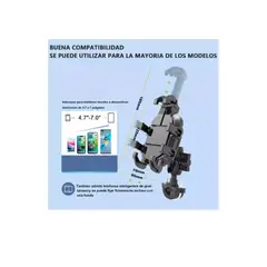 GENERICO - Soporte Porta Celular Para Moto Y Bicicleta 360o Choque Negro