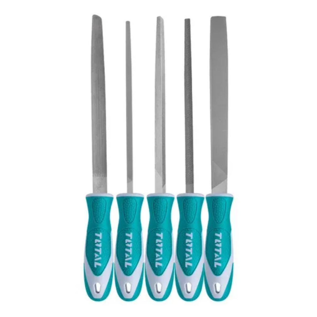 TOTAL - Kit Set Juego De Limas De Acero 5 Piezas 8 Pulgadas Total THT918516