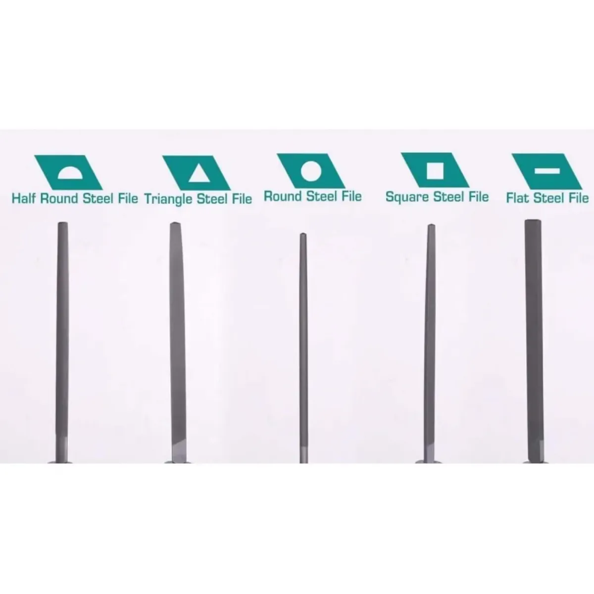 TOTAL - Kit Set Juego De Limas De Acero 5 Piezas 8 Pulgadas Total THT918516