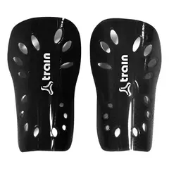 TRAIN - Canilleras Futbol Espinilleras Deportivas Adulto Niños Negro Talla M