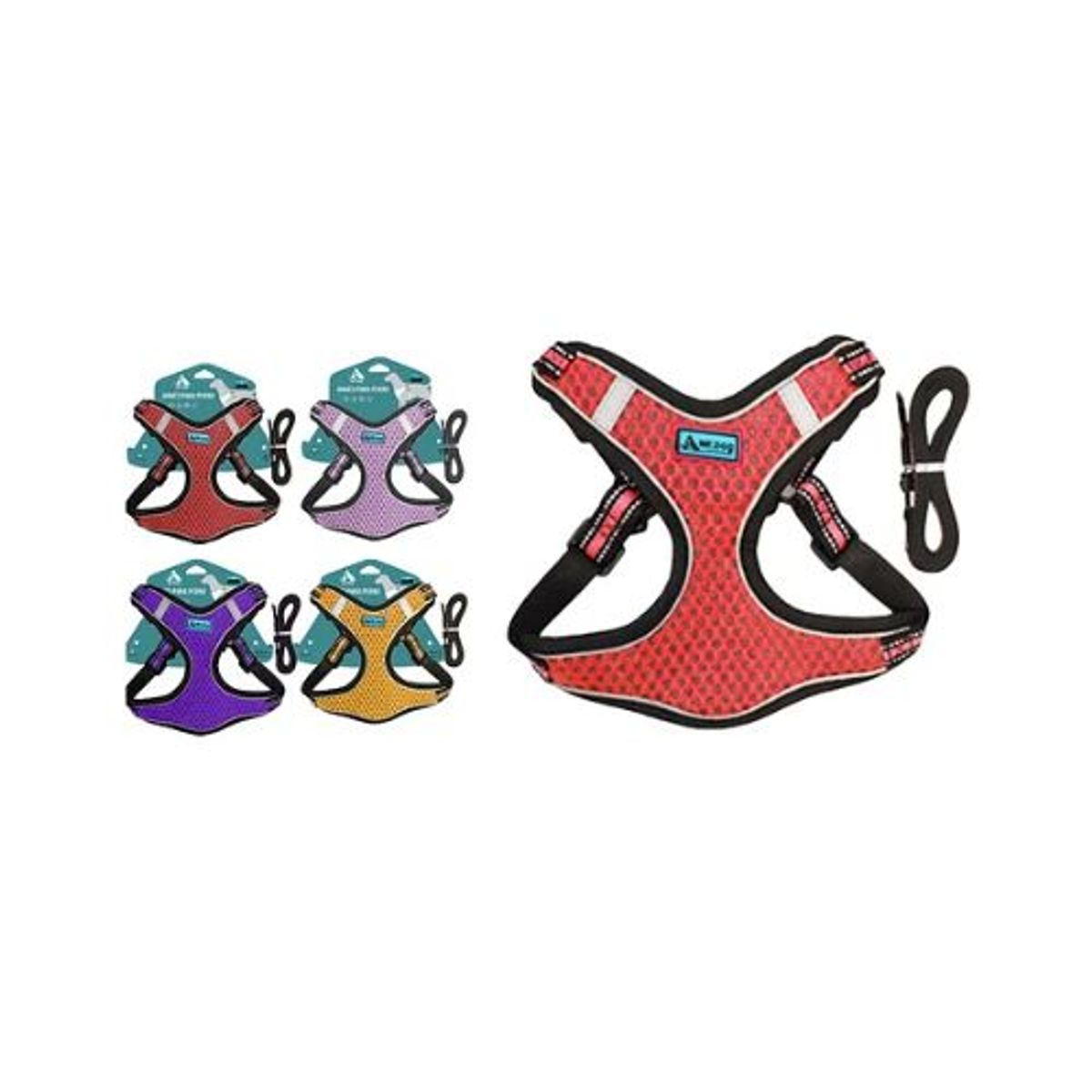 GENERICO - Set de arnés y correa talla M Color Morado