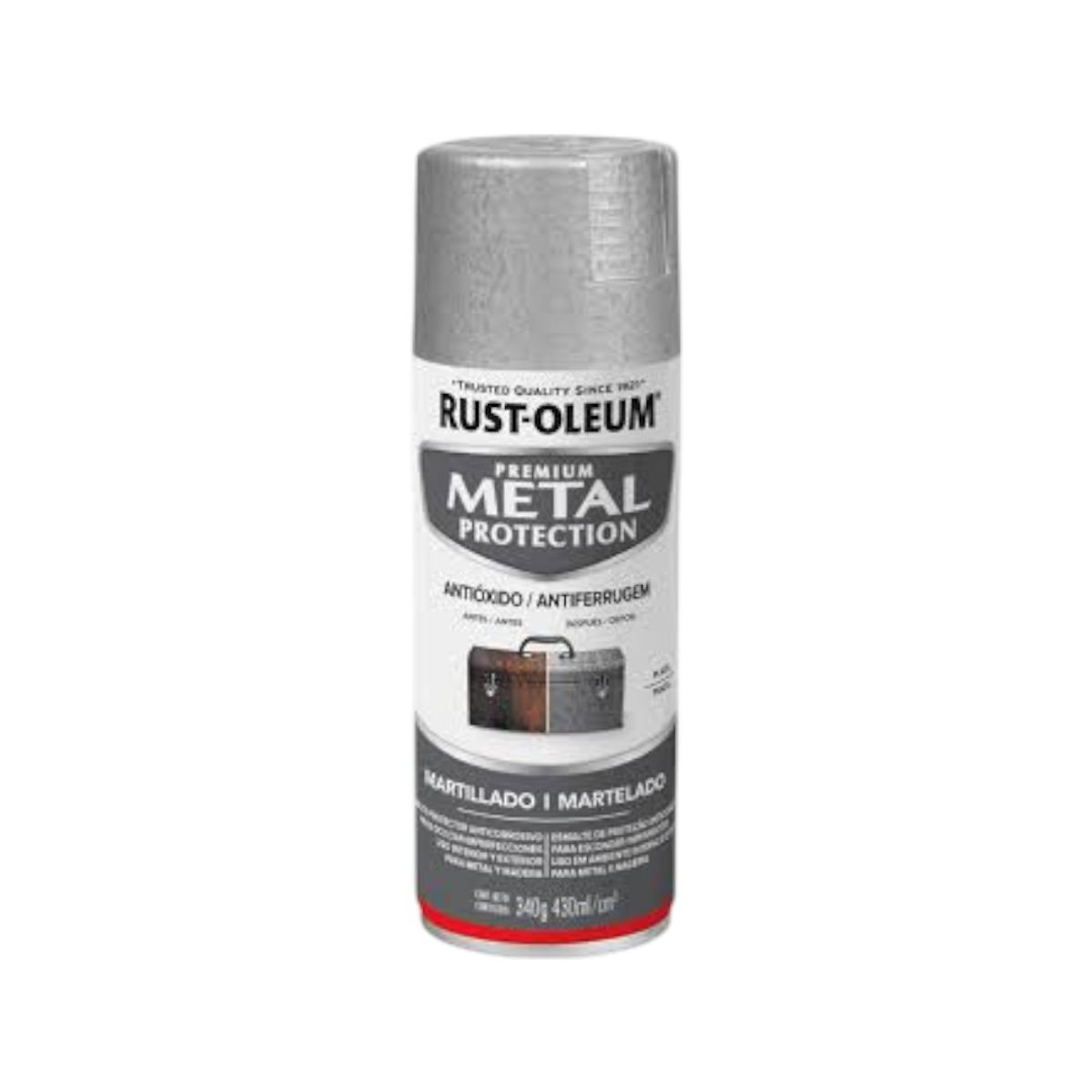 RUST OLEUM - Pintura Metal Protection Plata Martillado 430ml