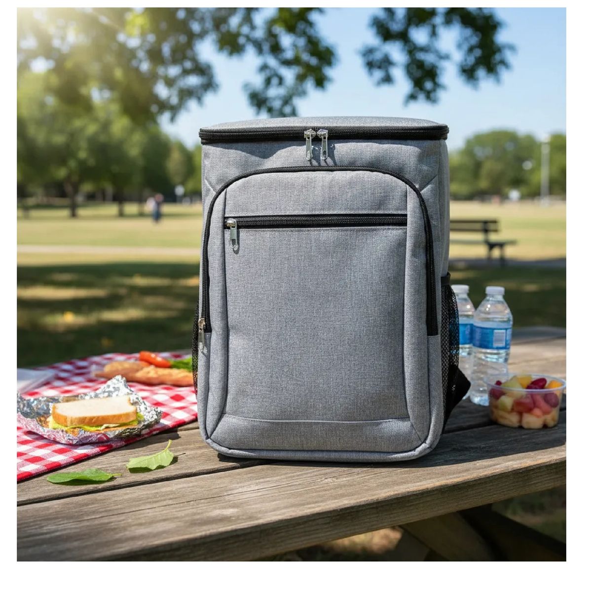 ALPES - Mochila Alpes Termica Cooler 23 Litros Gris Camping Picnic