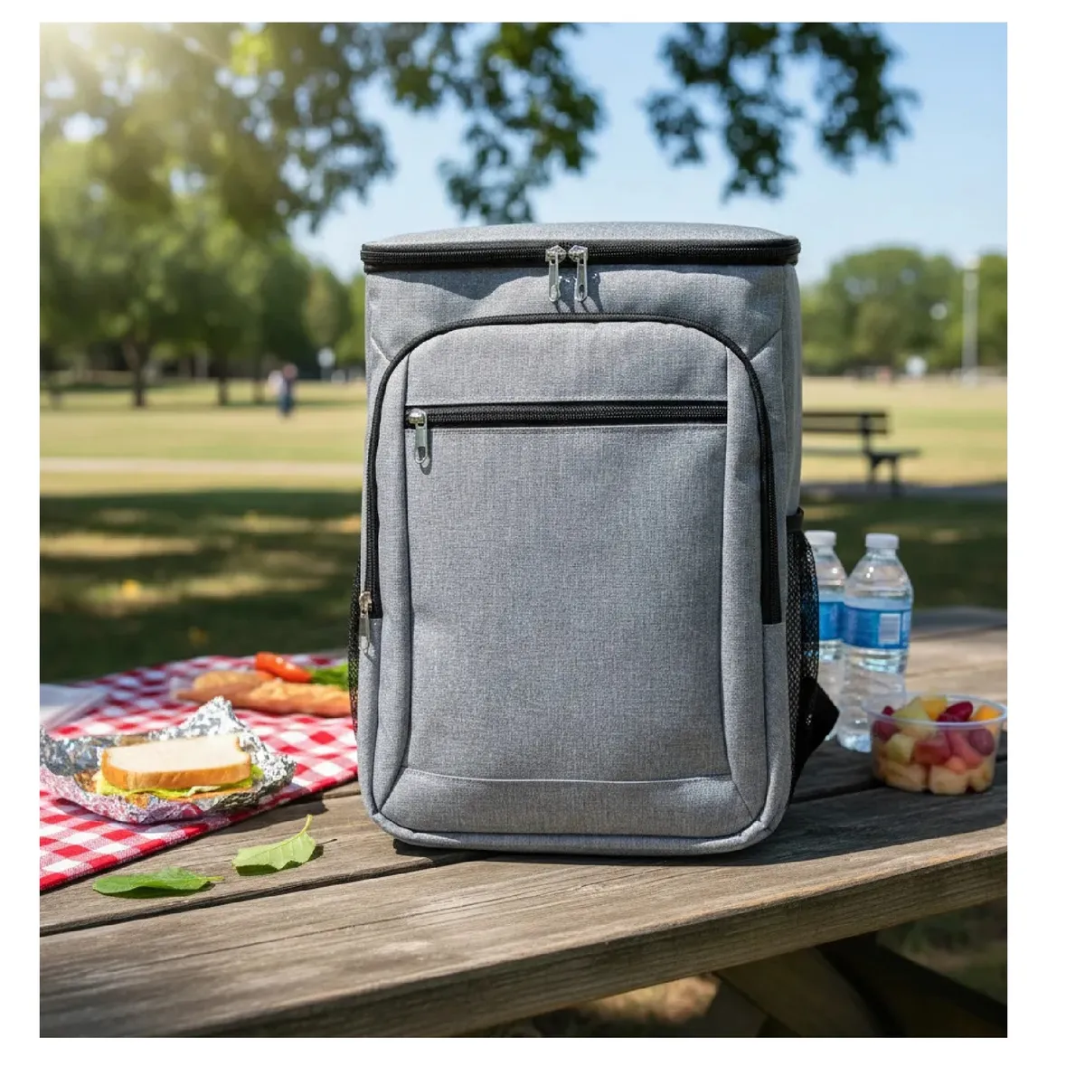 ALPES - Mochila Alpes Termica Cooler 23 Litros Gris Camping Picnic