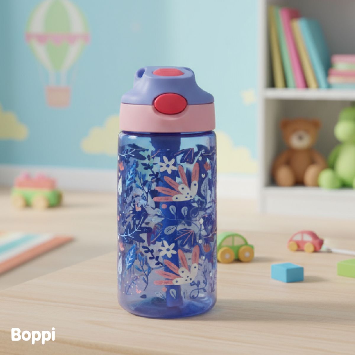 BOPPI - Botella Tritan Kids Antiderrame 480 ml Flores Lila Boppi