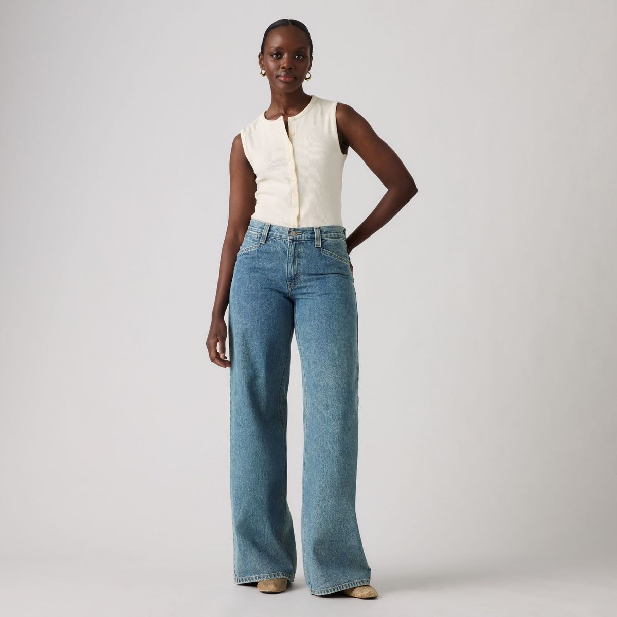 LEVIS - Jeans Mujer 94 Baggy Wide Leg Azul Levis